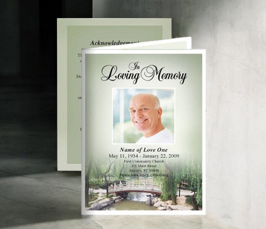 Bridge Small Memorial Card Template