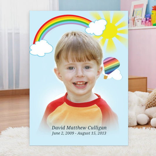 Bright Funeral Memorial Poster Portrait