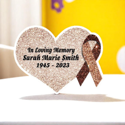 Brown Cancer Ribbon Heart Pin - Pack of 10