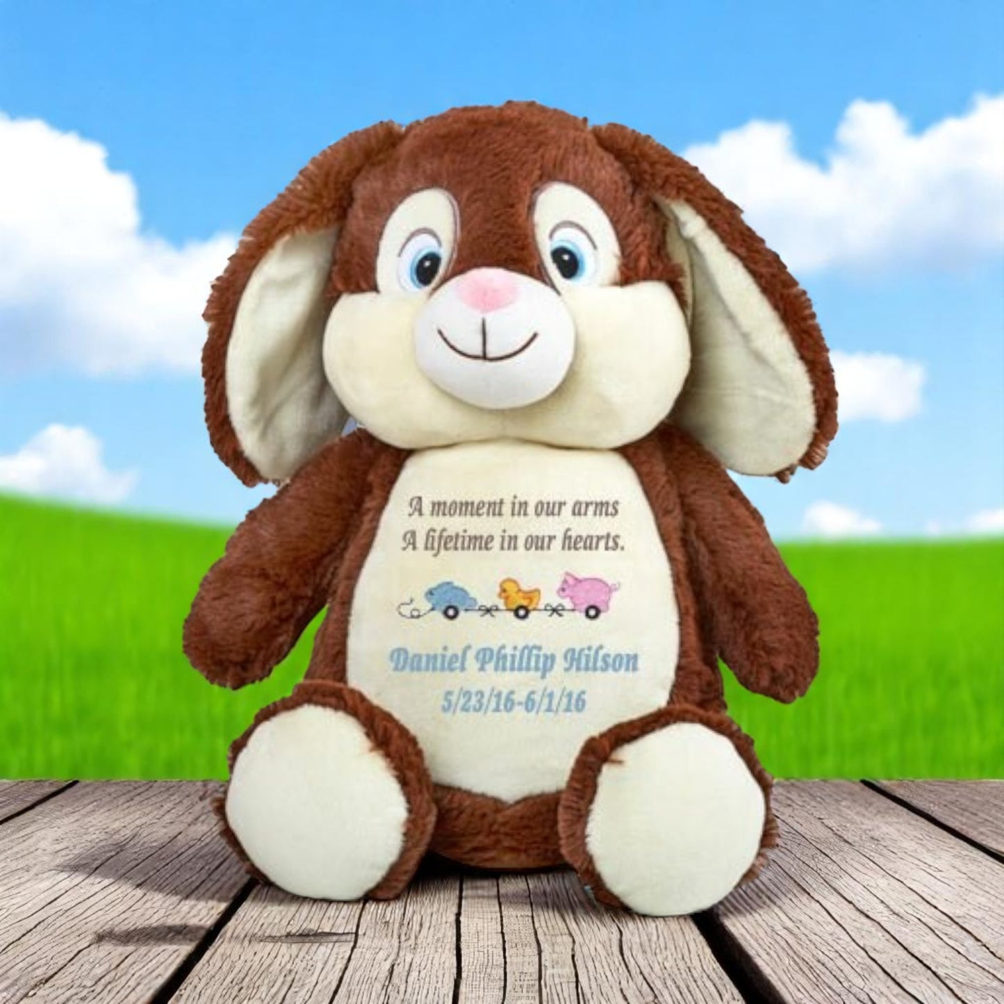 Chocolate Bunny Stuffed Animal Memorial Urn