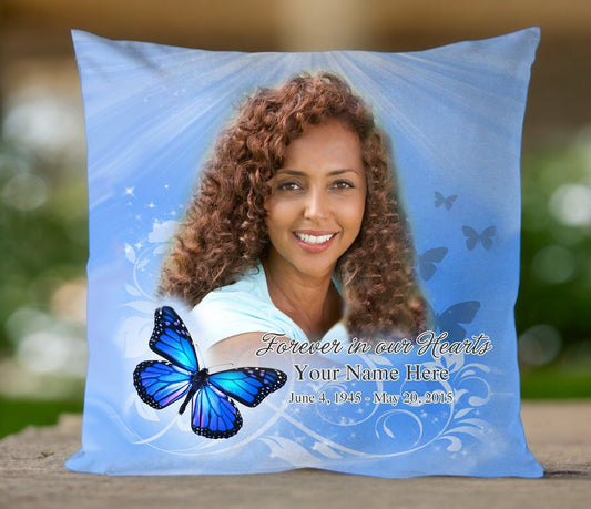 Butterfly In Loving Memory Memorial Pillow - The Funeral Program Site