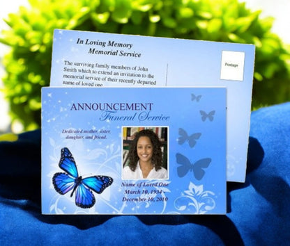 Butterfly Funeral Announcement Template