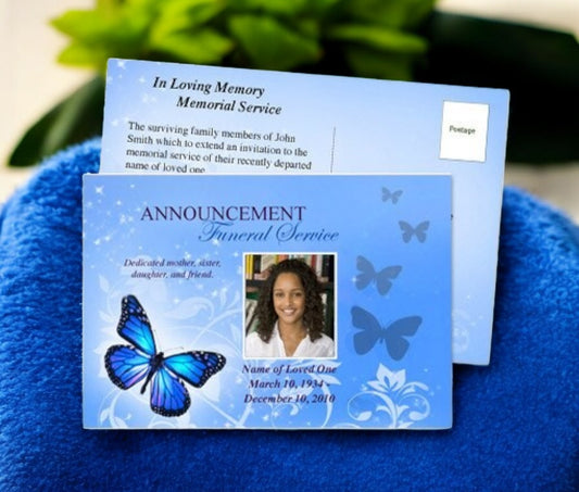 Butterfly Funeral Announcement Template