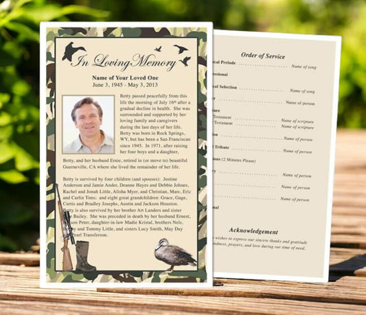Camouflage Funeral Flyer Template