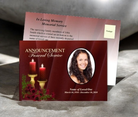 Candlelight Funeral Announcement Template