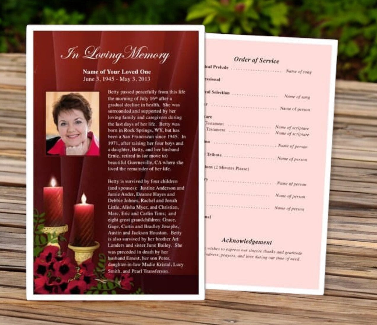 Candlelight Funeral Flyer Template