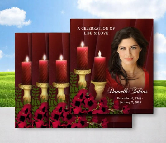 Candlelight No Fold Memorial Card Design & Print (Pack of 25)