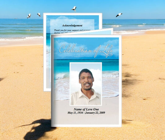Caribbean Small Memorial Card Template