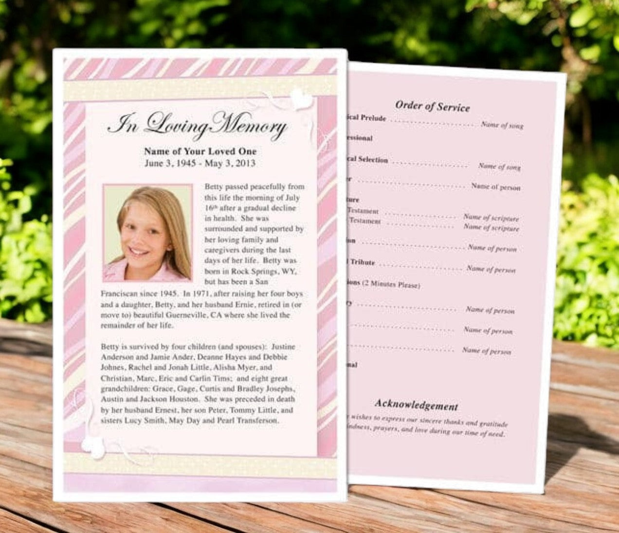 Carly Funeral Flyer Template