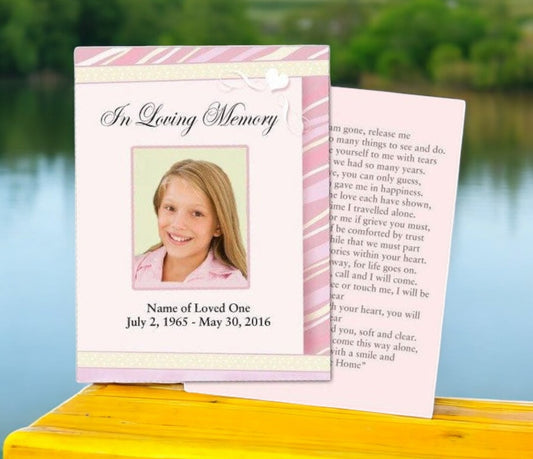 Carly Small Memorial Card Template
