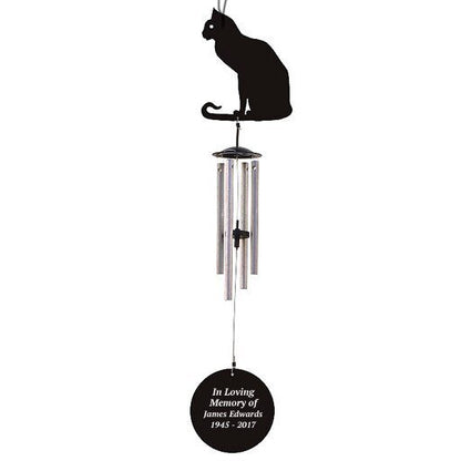 Cat Silhouette In Loving Memory Memorial Wind Chime - Funeral Program - Site Funeral Programs & Templates