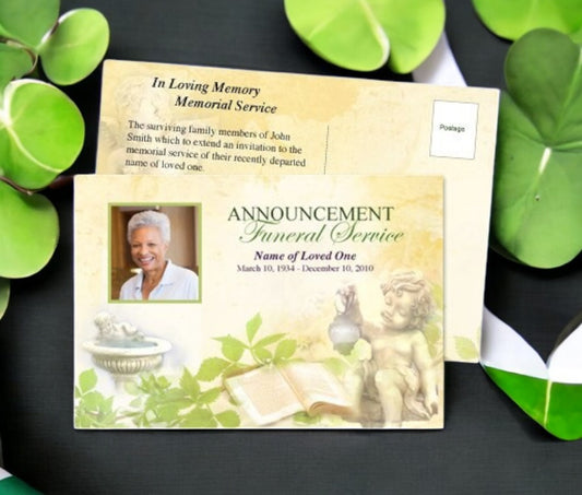 Cherub Funeral Announcement Template