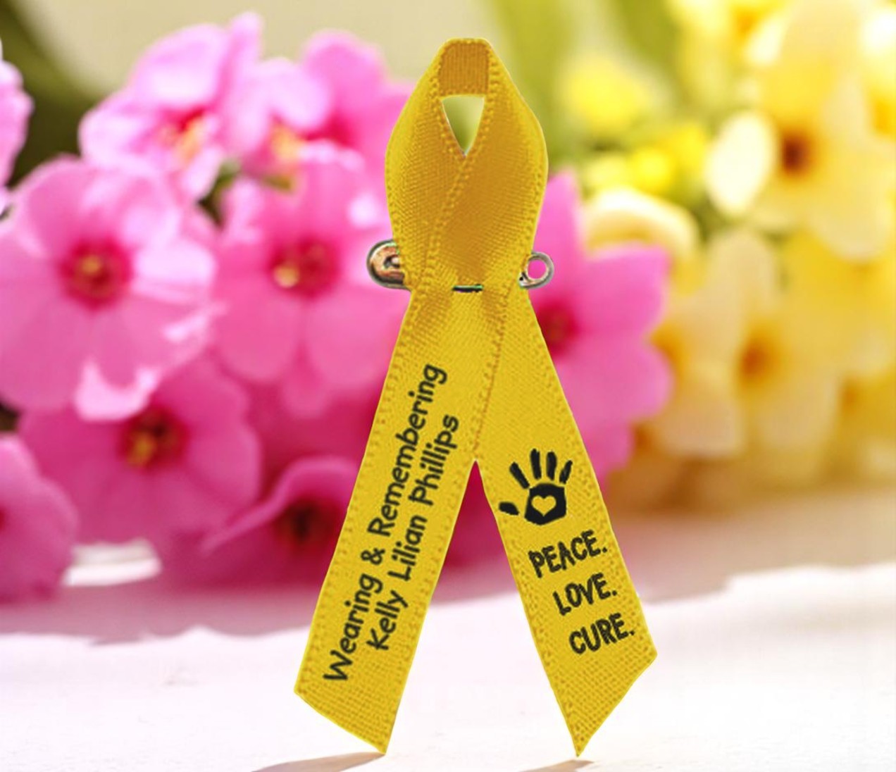 Funarl Ribbon Cancer Personalized Childhood Cancer Ribbon | Gold Cancer Ribbon – Funeral ...