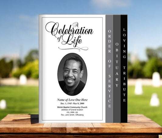 Classic 8-Sided Graduated Funeral Program Template