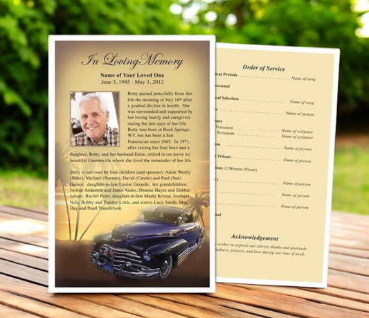 Classic Car Funeral Flyer Template