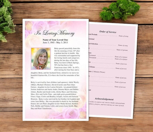 Coral Funeral Flyer Template