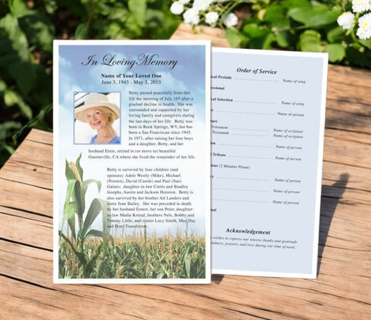 Cornfield Funeral Flyer Template