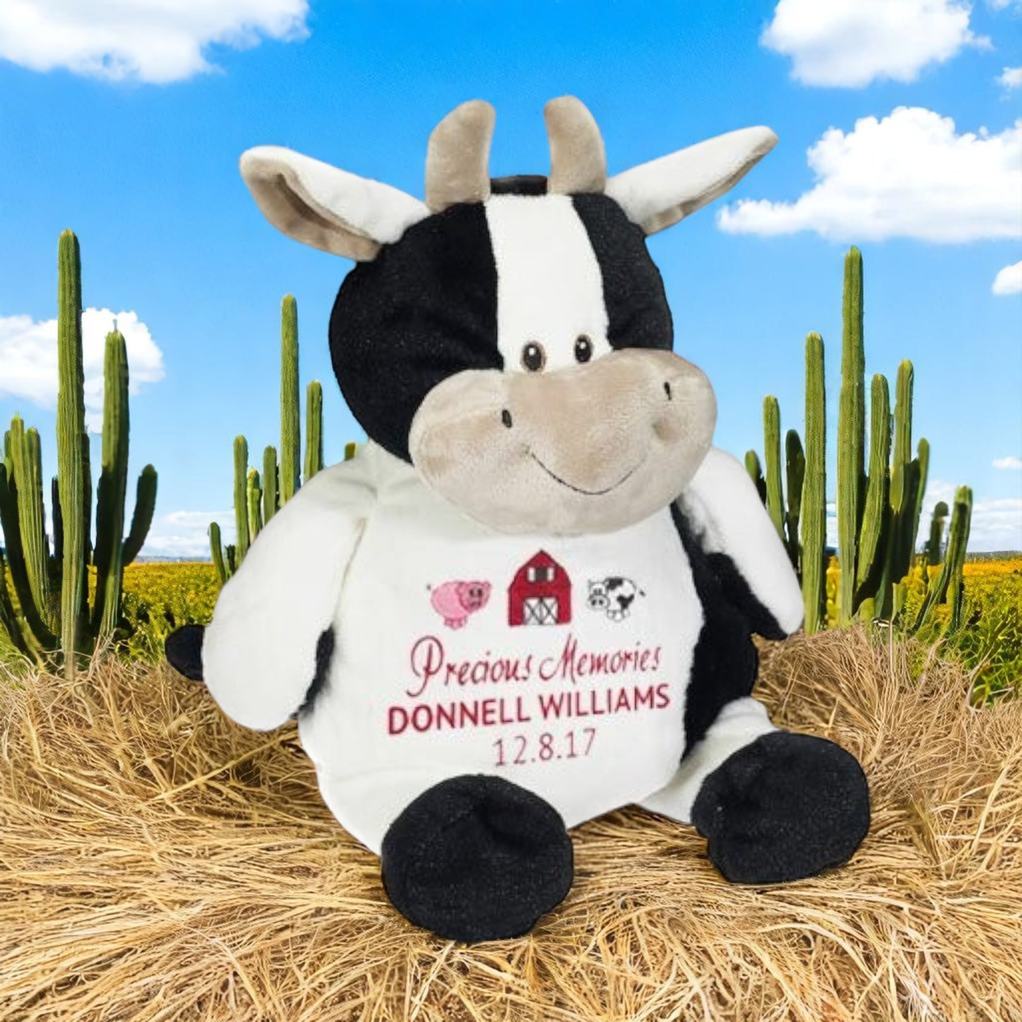 Country Cow Memorial Stuffed Animal-Urn