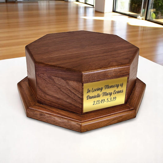 Octagon Wood Cremation Urn Stand Base