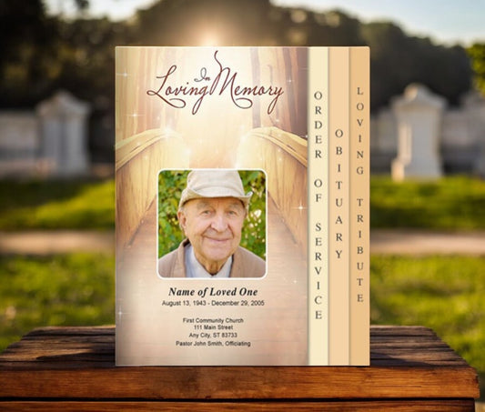 Crossing 8-Sided Graduated Funeral Program Template