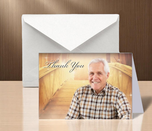 Bridge Crossing Funeral Thank You Card Design & Print (Pack of 50)