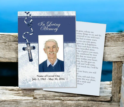 Crucifix Small Memorial Card Template