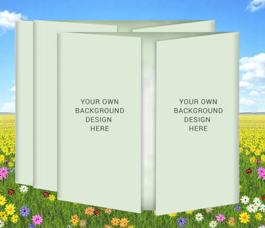 Your Background Gatefold Funeral Program Design & Print (Pack of 50)