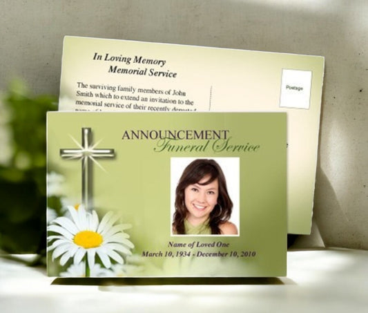 Daisy Funeral Announcement Template