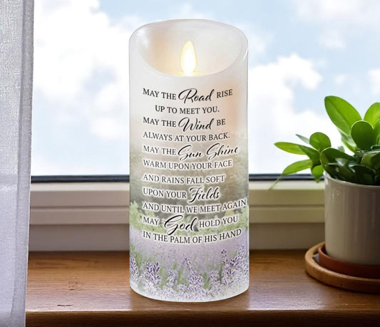 Irish Prayer Personalized Dancing Wick LED Memorial Candle