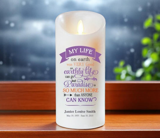My Life On Earth Dancing Wick LED Memorial Candle