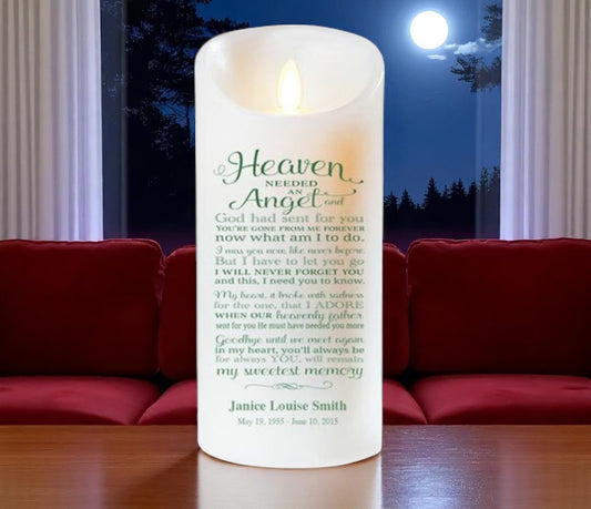 An Angel Dancing Wick LED Memorial Candle