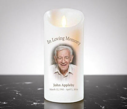Simple With Personalized Photo Dancing Wick LED Candle
