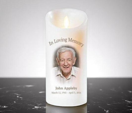Simple With Personalized Photo Dancing Wick LED Candle