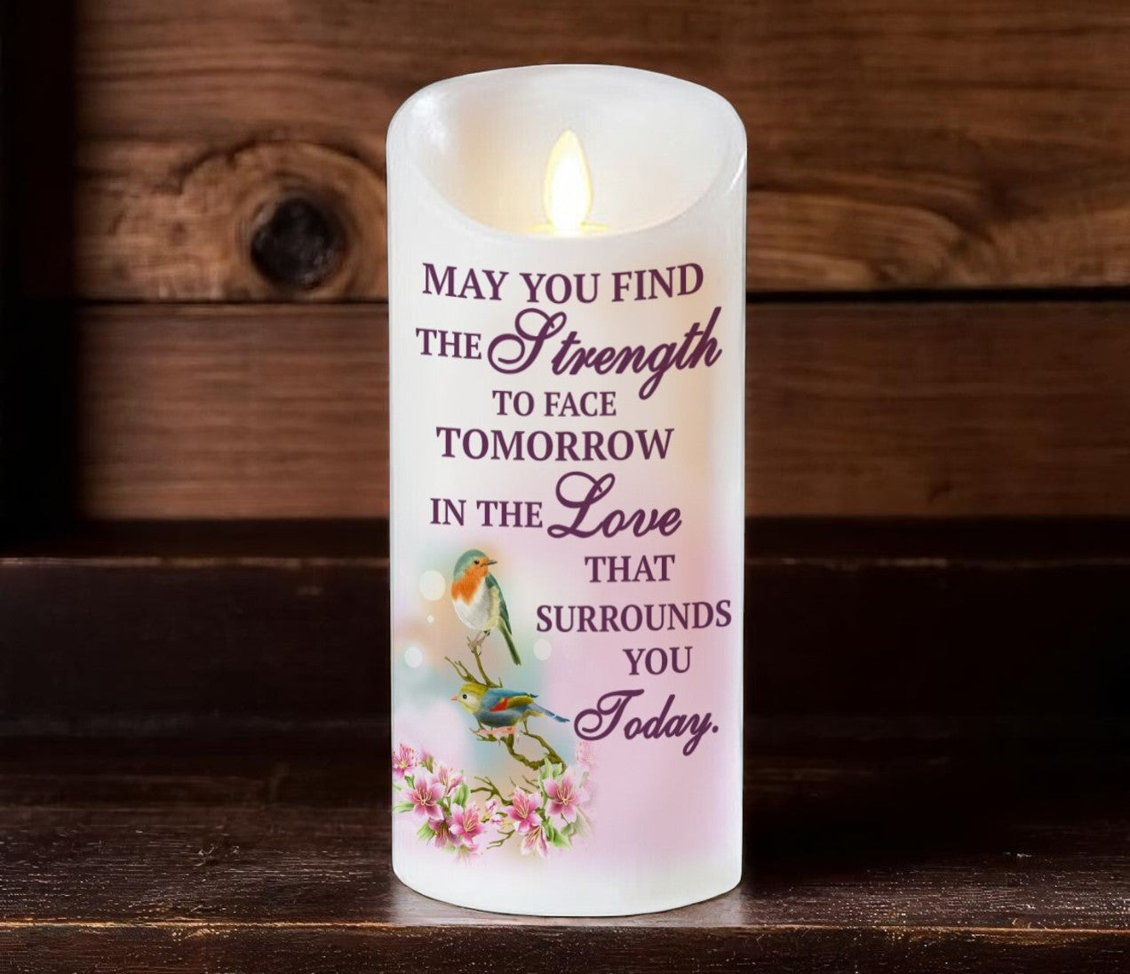 Strength For Today Dancing Wick LED Memorial Candle
