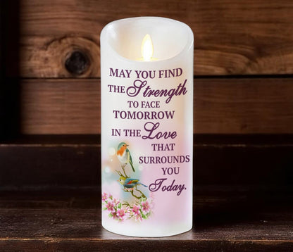 Strength For Today Dancing Wick LED Memorial Candle