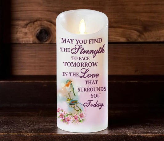 Strength For Today Dancing Wick LED Memorial Candle