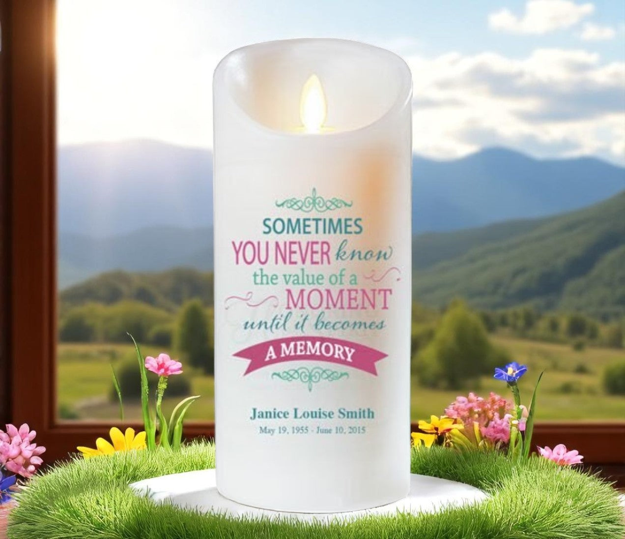 The Value Dancing Wick LED Memorial Candle