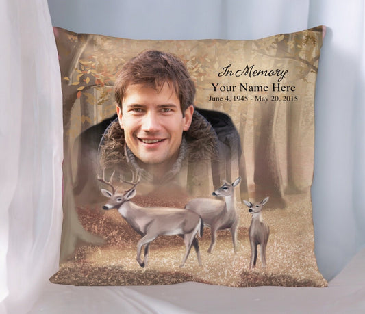 Deer In Loving Memory Memorial Pillow - The Funeral Program Site