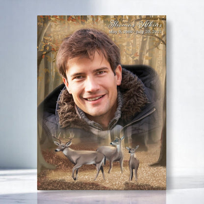 Deer Funeral Memorial Poster Portrait