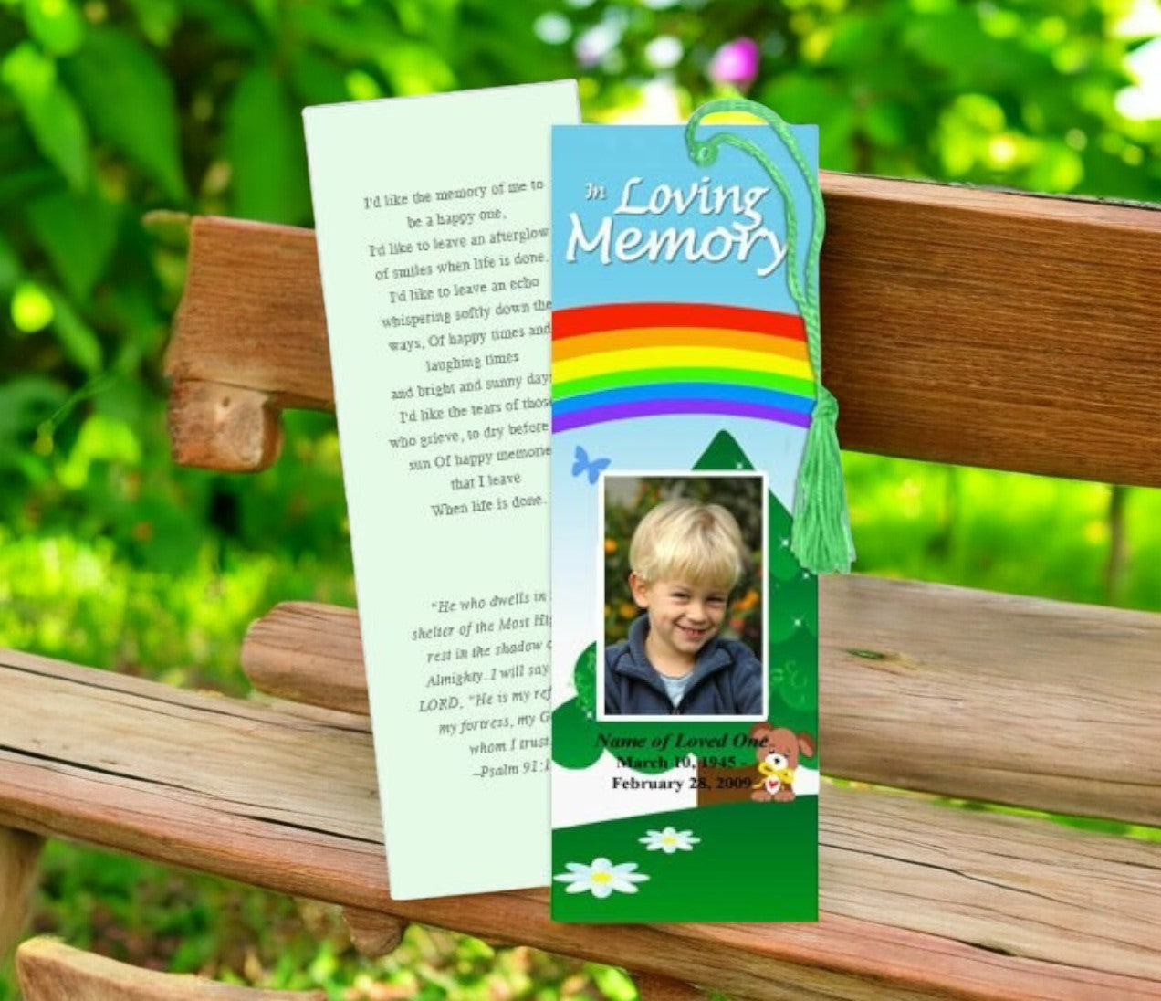 Delight DIY Funeral Memorial Bookmark Template – Funeral Program-Site ...