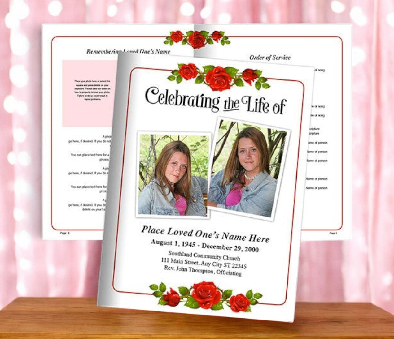 Desire Funeral Booklet Template