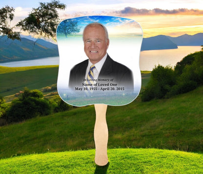 Destiny Memorial Fan With Wooden Handle (Pack of 10)