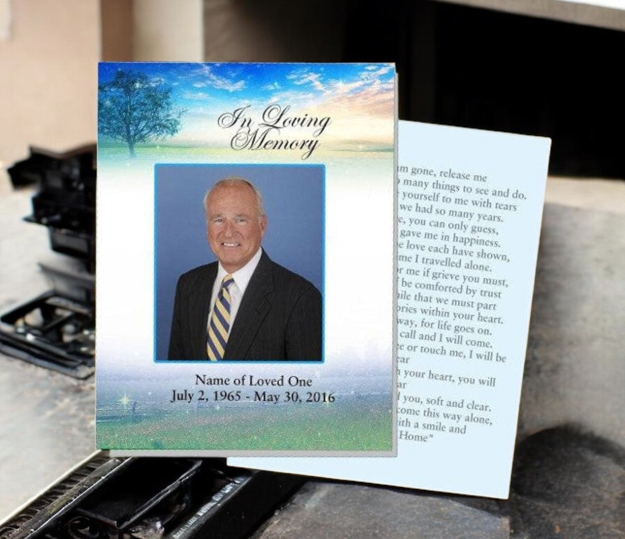 Destiny Small Memorial Card Template