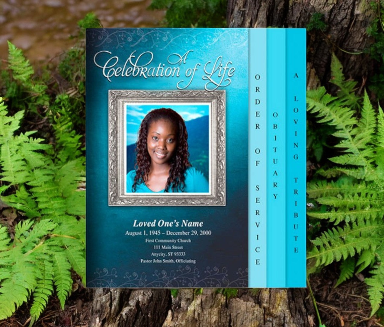 Devotion 8-Sided Graduated Funeral Program Template