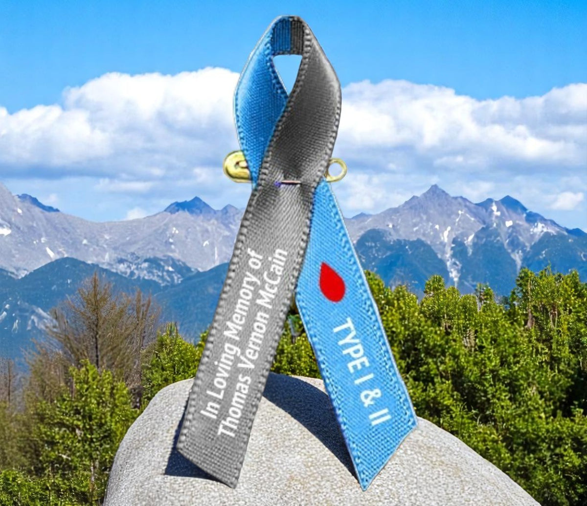 Diabetes Personalized Awareness Ribbons | Blue Gray Ribbon – Funeral ...