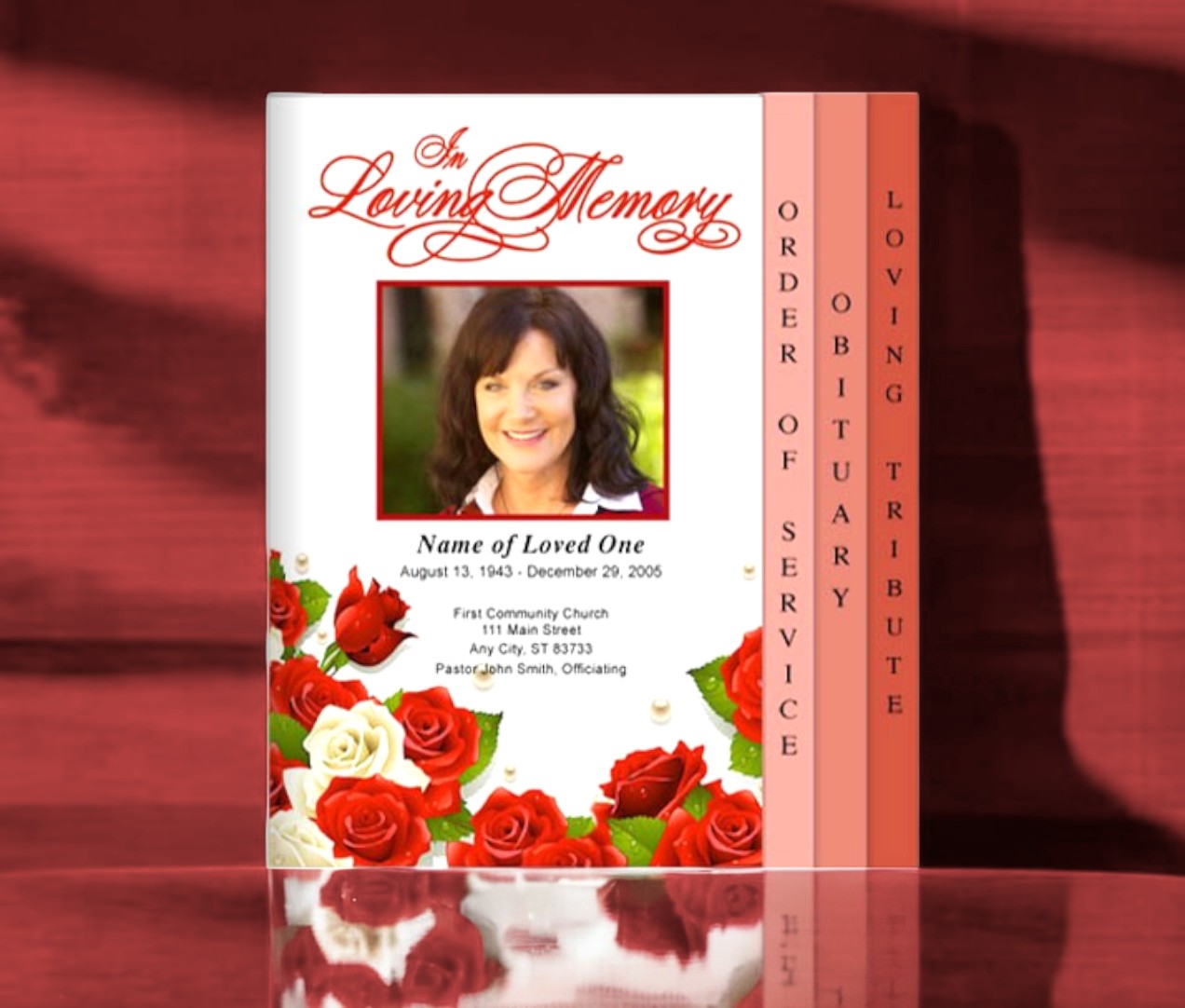 Diva 8-Sided Graduated Funeral Program Template