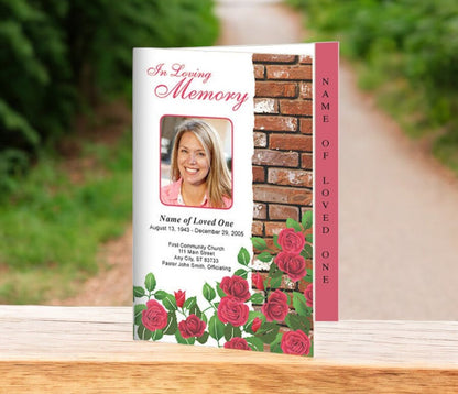 Austere 4-Sided Graduated Funeral Program Template