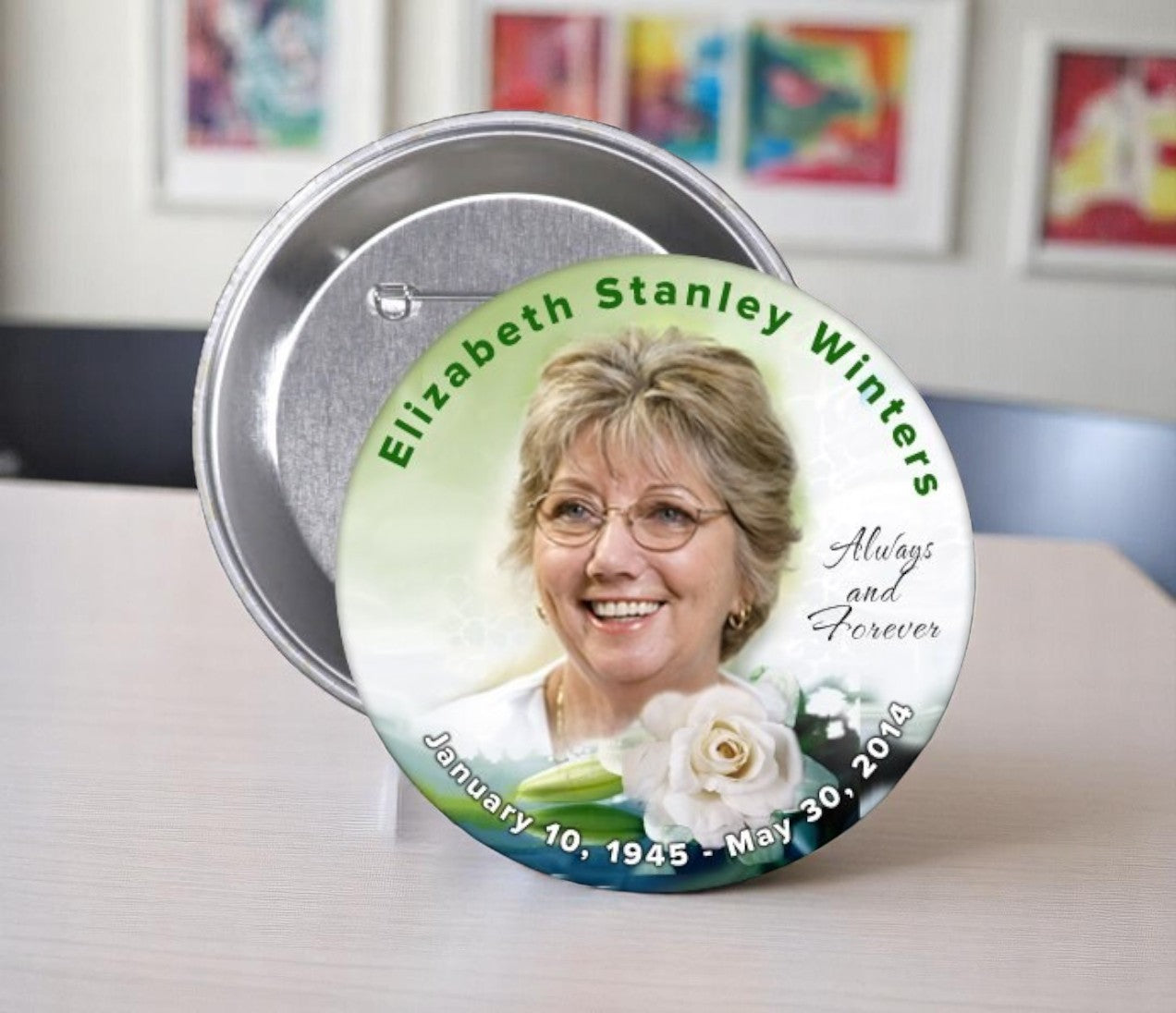 Divine In Loving Memory Memorial Button Pins – Funeral Program-Site ...