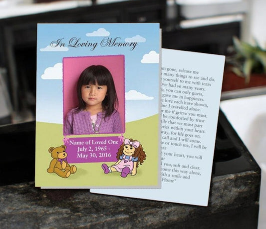 Doll Small Memorial Card Template