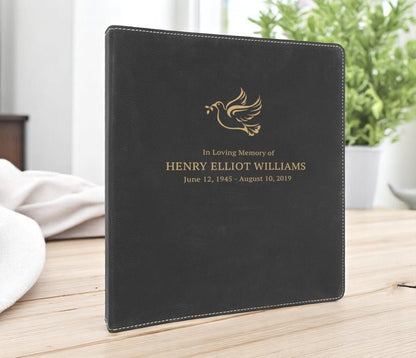3 Ring Binder Dove of Peace Funeral Guest Book